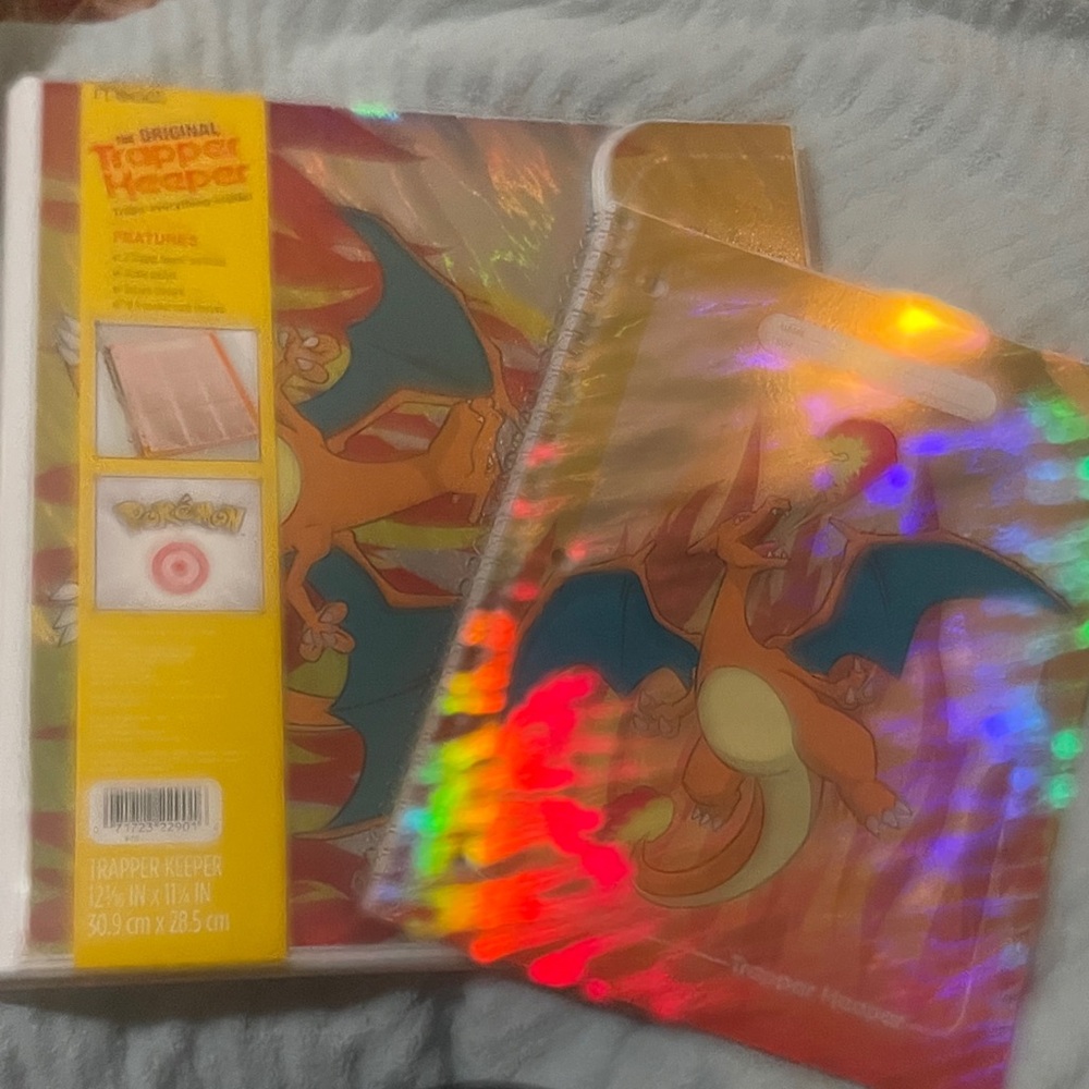 Pokemon Charizard Holographic Notebook - Red, Orange, Blue and trapperkeeper